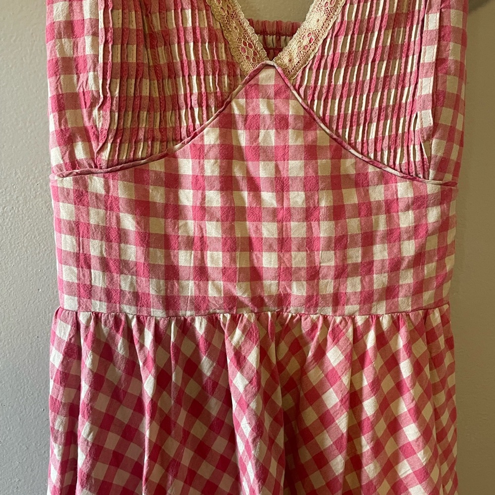 Find Me Now Red and Cream Gingham Midi Dress - Picture 4 of 8